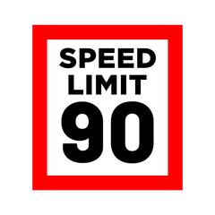 speed limit road sign in trendy flat design