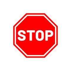 stop sign vector icon in trendy flat style