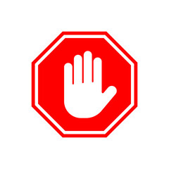 stop sign vector icon in trendy flat style - obrazy, fototapety, plakaty