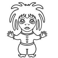 little child black and white coloring image