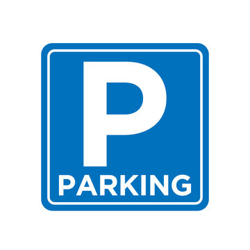 parking sign in trendy flat design