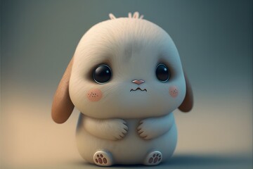 cute rabbit character created using AI Generative Technology