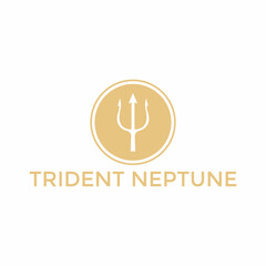Modern trident neptune vector logo