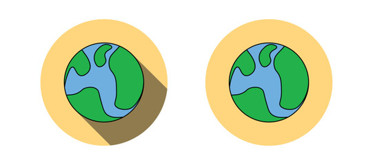 Globe icon illustration. Flat vector color icon
