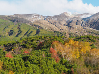 北海道十勝岳の紅葉（10月）