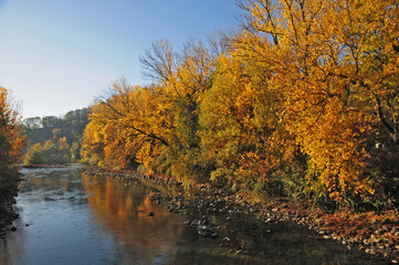 Fototapeta premium Franciacorta, il fiume Oglio fra Palazzolo sull'Oglio e Calepio - Brescia