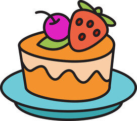 dessert and cake icon illustration