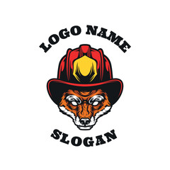 Fox Firefighter Graphic Logo Design