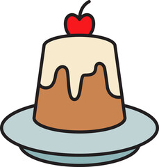 dessert and cake icon illustration