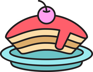 dessert and cake icon illustration