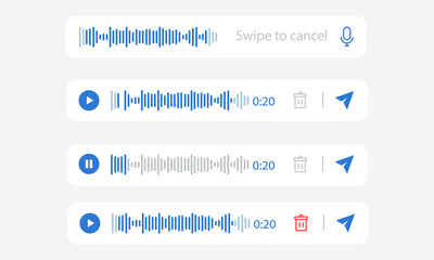 Fototapeta na wymiar Voice messages bar icon with voice message event notification vector image eps10