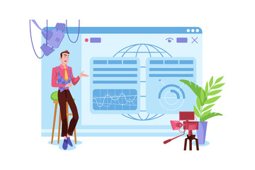 Businessman Presentation Live Streaming