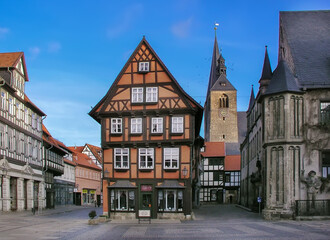 Fototapeta na wymiar Square in Quedlinburg, Germany