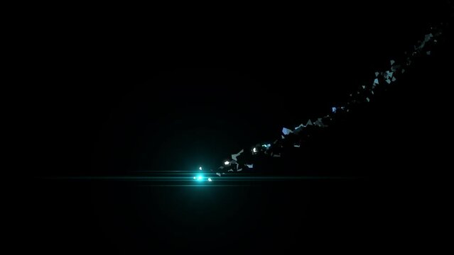 Abstract graphical background for fallen star. Particle animation in after effects.