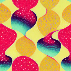 abstract shapes and colors, circles and swirls (seamless pattern)