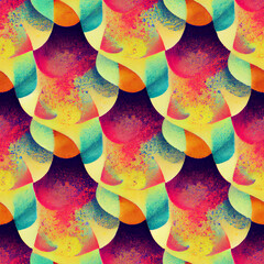 abstract shapes and colors, circles and swirls (seamless pattern)