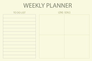 Weekly goal tracker for business and personal life.