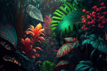 Jungle Tropical Nature Wallpaper Generative AI