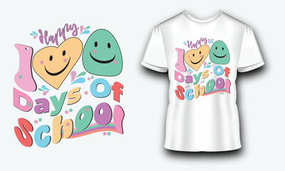 Happy 100 day of school t-shirt design vector Tshirt. 100 days  T-shirt design