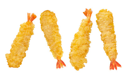 Tempura. Fried shrimps japanese style. PNG transparency