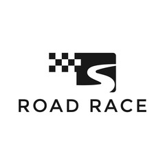 Race road logo design and race flags