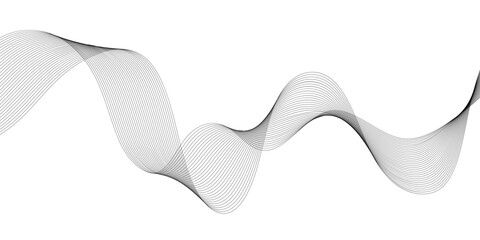 Abstract wave digital element for design. Curved wavy line design element