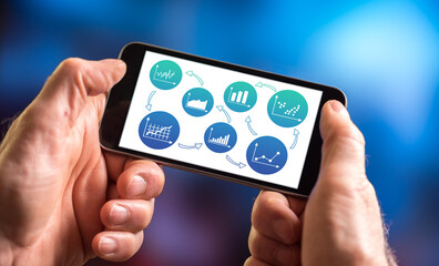 Business analysis concept on a smartphone