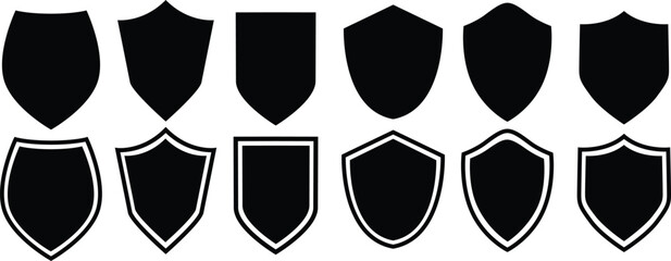 set of shields. Basic shield vector