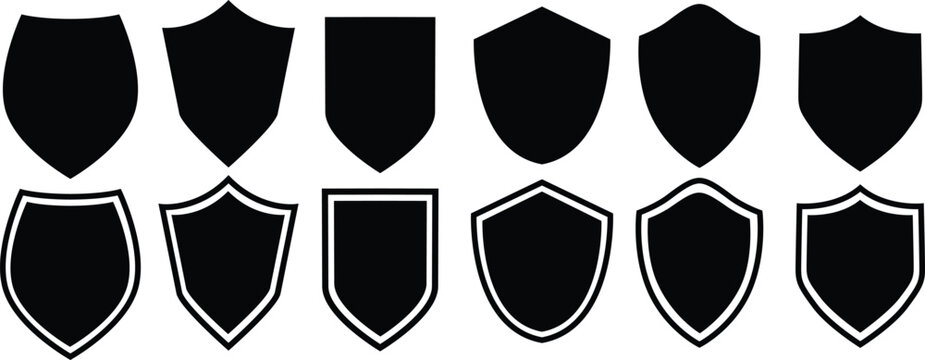 set of shields. Basic shield vector