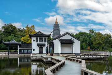 Chinese garden landscape street view
