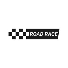 Racing road and racing flag template design