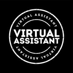 Fototapeta na wymiar Virtual Assistant - independent contractor who provides administrative services to clients, text concept stamp