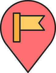 map pin and flag icon