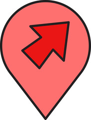 map pin and cursor icon