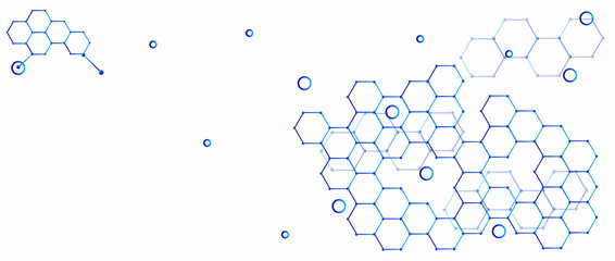 Scientific, technological molecular medical background.Genetic engineering and molecular structure, hexagon DNA network, science chemical and biotechnology concept, innovation technology, healthcare