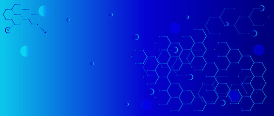 Scientific, technological molecular medical background.Genetic engineering and molecular structure, hexagon DNA network, science chemical and biotechnology concept, innovation technology, healthcare