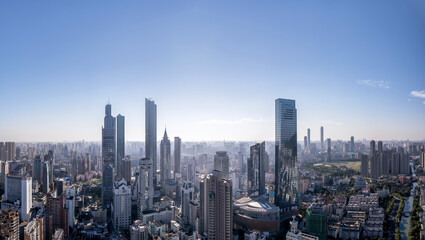 Fototapeta na wymiar Aerog of Wuxi CBD Architecture Landscape Skyline