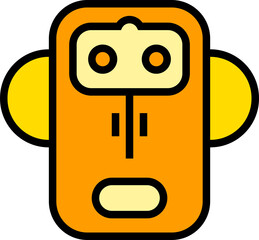funny robot face avatar illustration