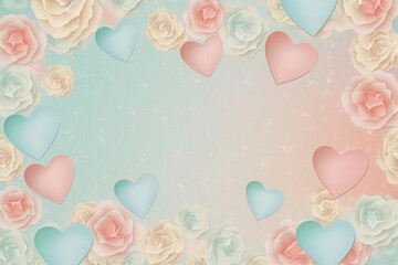 Fototapeta premium Pastel Romance. Generative AI