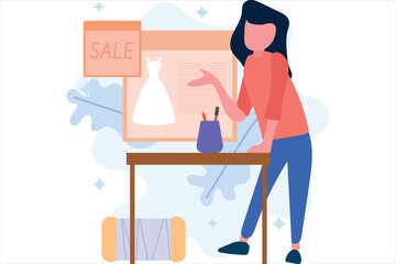 Fashion Designer Flat Design Illustration