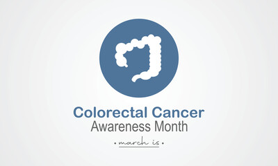 Vector illustration on the theme of national Colorectal Cancer awareness month of March. greeting card, poster with background. Vector illustration design.