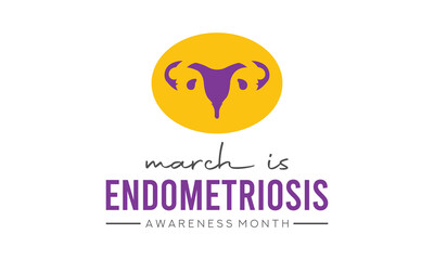 Vector illustration on the theme of National Endometriosis awareness month of March. greeting card, poster with background. Vector illustration design.