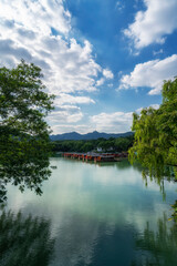 Fototapeta premium Aerial photo of Hangzhou West Lake urban landscape
