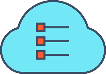 cloud and list icon