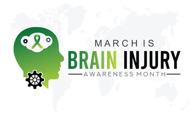 Vector illustration on the theme of National Traumatic Brain Injury awareness month of March. greeting card, poster with background. Vector illustration design.