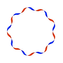 red blue flag circular fold ribbon vector illustration eps 