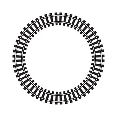 railway track circular border round graphic design vector illustration eps