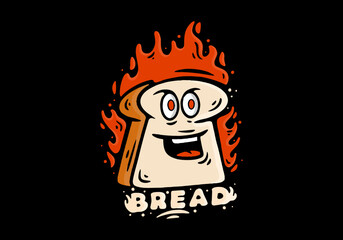 Mascot character of a bread and fire