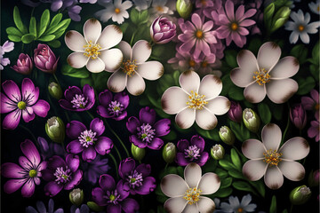 Spring flowers on a blurred background. The concept of spring and freshness