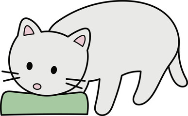 エサを食べるネコ